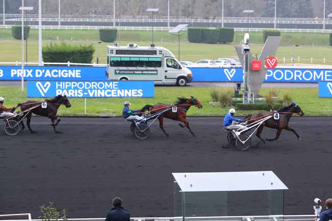 Photo d'arrivée de la course pmu PRIX D'ACIGNE à PARIS-VINCENNES le Mardi 5 janvier 2021