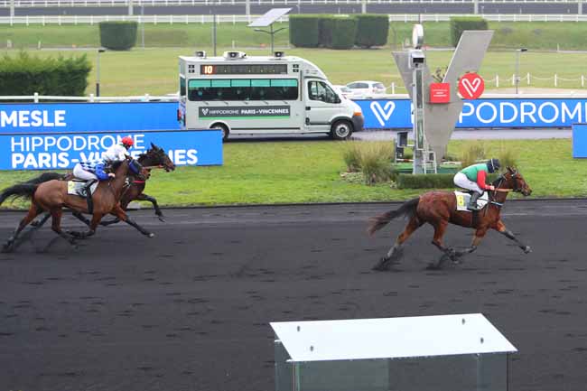 Photo d'arrivée de la course pmu PRIX DU MESLE à PARIS-VINCENNES le Jeudi 7 janvier 2021