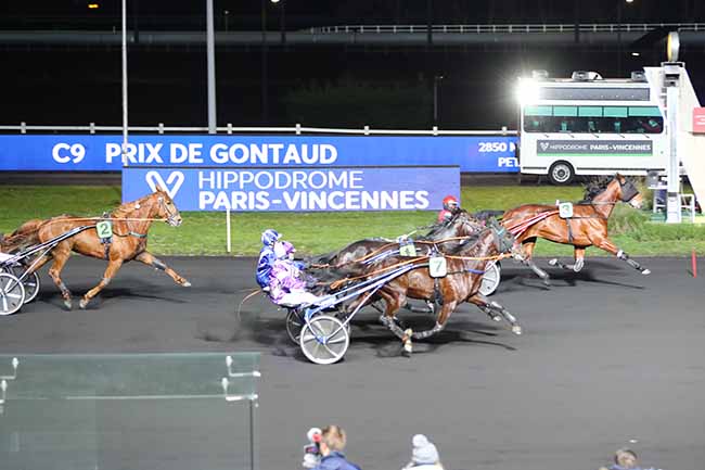 Photo d'arrivée de la course pmu PRIX DE GONTAUD à PARIS-VINCENNES le Dimanche 10 janvier 2021