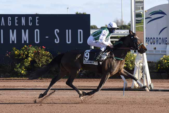Photo d'arrivée de la course pmu PRIX HULK DE GODISSON à CAGNES-SUR-MER le Jeudi 14 janvier 2021