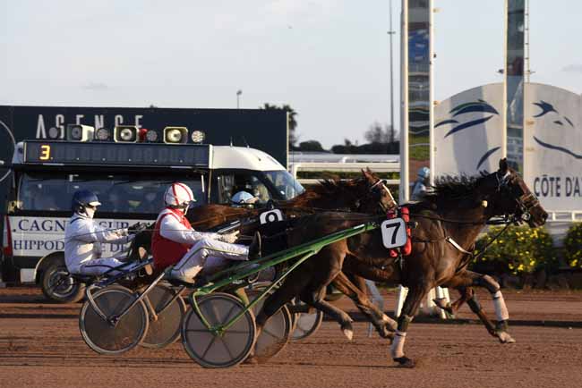 Photo d'arrivée de la course pmu PRIX PIERRE BOCQUET à CAGNES-SUR-MER le Jeudi 14 janvier 2021