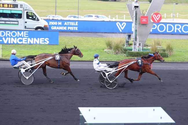 Photo d'arrivée de la course pmu PRIX DE FRESNES à PARIS-VINCENNES le Vendredi 15 janvier 2021