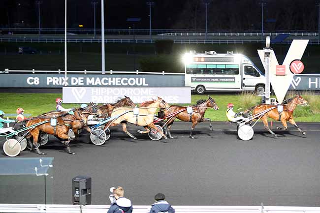 Photo d'arrivée de la course pmu PRIX DE MACHECOUL à PARIS-VINCENNES le Dimanche 17 janvier 2021