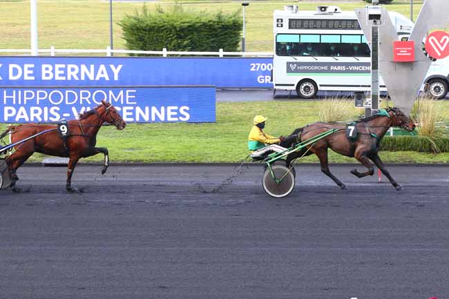 Photo d'arrivée de la course pmu PRIX DE BERNAY à PARIS-VINCENNES le Samedi 23 janvier 2021
