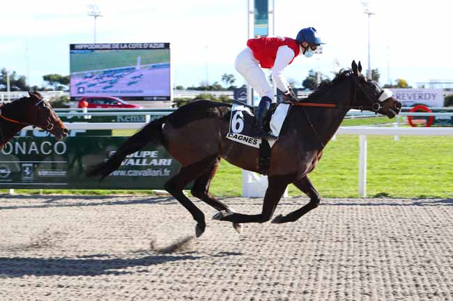 Photo d'arrivée de la course pmu PRIX DU DOCTEUR GAZAGNAIRE à CAGNES-SUR-MER le Lundi 25 janvier 2021