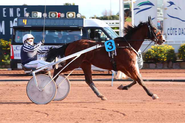 Photo d'arrivée de la course pmu PRIX DES GORGES DE LA MESCLA à CAGNES-SUR-MER le Mercredi 27 janvier 2021