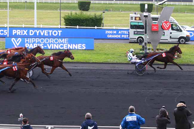 Photo d'arrivée de la course pmu PRIX D'YVETOT à PARIS-VINCENNES le Lundi 1 février 2021