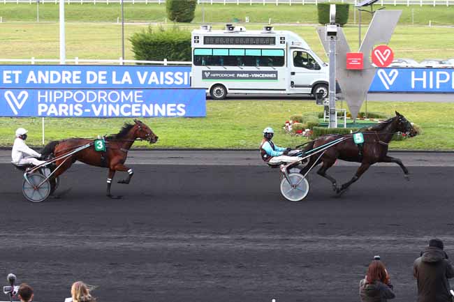Photo d'arrivée de la course pmu PRIX JEAN ET ANDRE DE LA VAISSIERE à PARIS-VINCENNES le Mardi 2 février 2021