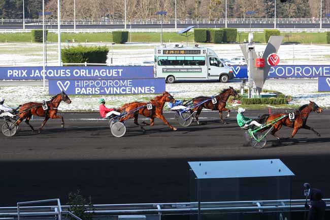 Photo d'arrivée de la course pmu PRIX JACQUES ORLIAGUET à PARIS-VINCENNES le Jeudi 11 février 2021