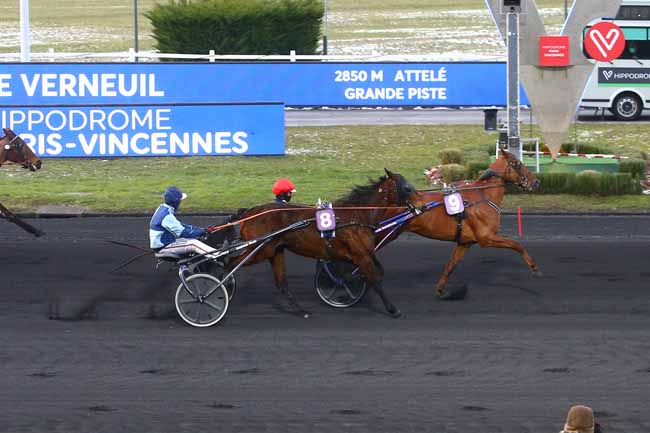 Photo d'arrivée de la course pmu PRIX DE VERNEUIL à PARIS-VINCENNES le Samedi 13 février 2021