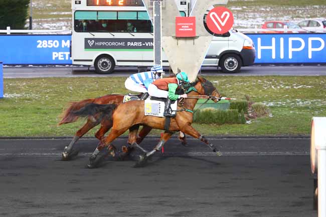 Photo d'arrivée de la course pmu PRIX DE JALLAIS à PARIS-VINCENNES le Samedi 13 février 2021