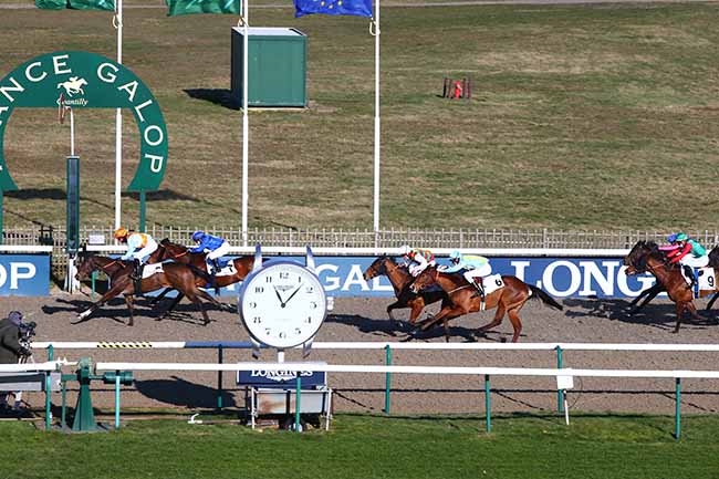 Photo d'arrivée de la course pmu PRIX DU CARREFOUR PAPILLON à CHANTILLY le Samedi 13 février 2021