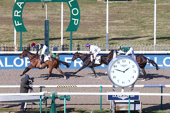 Photo d'arrivée de la course pmu PRIX DE LA ROUTE DES PINS à CHANTILLY le Samedi 13 février 2021