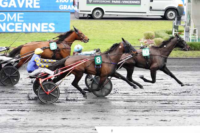 Photo d'arrivée de la course pmu PRIX DE BLAIN-BOUVRON-LE GAVRE à PARIS-VINCENNES le Lundi 15 février 2021