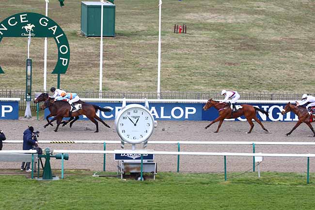 Photo d'arrivée de la course pmu PRIX DE LA ROUTE DE LA VALLEE à CHANTILLY le Mardi 16 février 2021