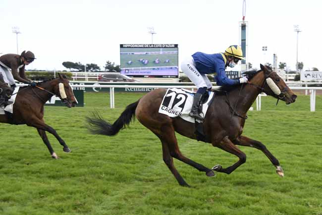 Photo d'arrivée de la course pmu PRIX DES JACINTHES à CAGNES-SUR-MER le Mercredi 17 février 2021