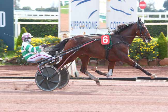 Photo d'arrivée de la course pmu PRIX ANDRE ROUZAUD à CAGNES-SUR-MER le Vendredi 19 février 2021