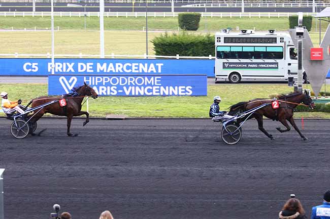 Photo d'arrivée de la course pmu PRIX DE MARCENAT à PARIS-VINCENNES le Lundi 22 février 2021