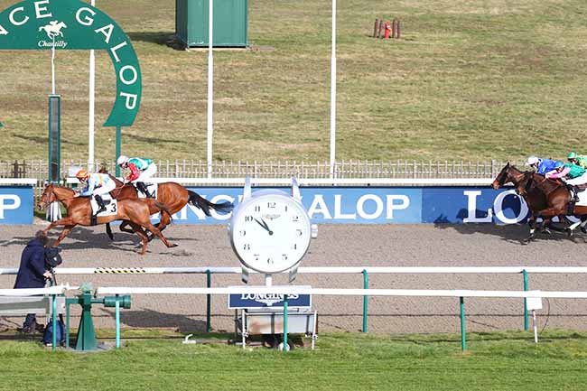 Photo d'arrivée de la course pmu PRIX DU CARREFOUR LAVERSIN à CHANTILLY le Jeudi 25 février 2021
