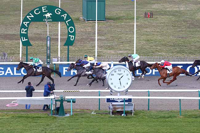 Photo d'arrivée de la course pmu PRIX DU CHENE DES TROIS FRERES à CHANTILLY le Vendredi 26 février 2021