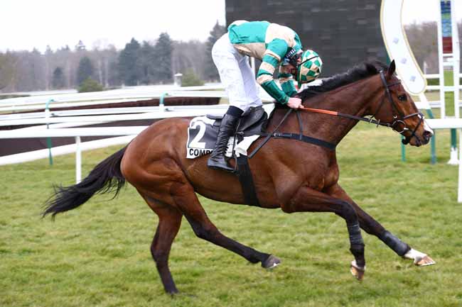 Photo d'arrivée de la course pmu PRIX GASTON DE LA MOTTE à COMPIEGNE le Mardi 9 mars 2021