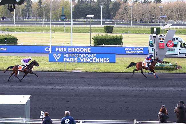 Photo d'arrivée de la course pmu PRIX ERIGONE à PARIS-VINCENNES le Mardi 6 avril 2021
