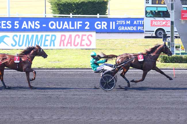 Photo d'arrivée de la course pmu SULKY SUMMER RACES 5 ANS - QUALIF 2 à PARIS-VINCENNES le Samedi 17 avril 2021