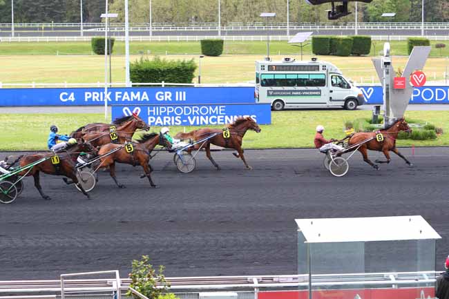 Photo d'arrivée de la course pmu PRIX FAMA à PARIS-VINCENNES le Mardi 11 mai 2021