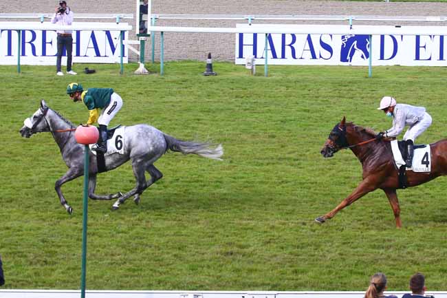 Photo d'arrivée de la course pmu PRIX DE LA FONTAINE MORNY à DEAUVILLE le Dimanche 11 juillet 2021