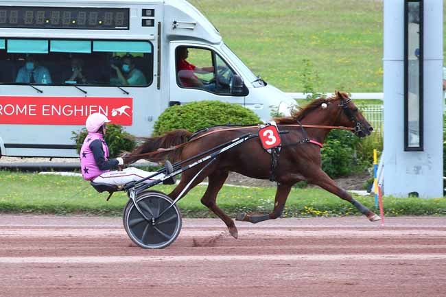 Photo d'arrivée de la course pmu PRIX DE MILAN à ENGHIEN le Samedi 31 juillet 2021