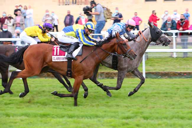 Photo d'arrivée de la course pmu PRIX BIBIKOVNA & MADEMOISELLE CAVALIERE (PRIX DE GUERNESEY) à CLAIREFONTAINE le Dimanche 1 août 2021