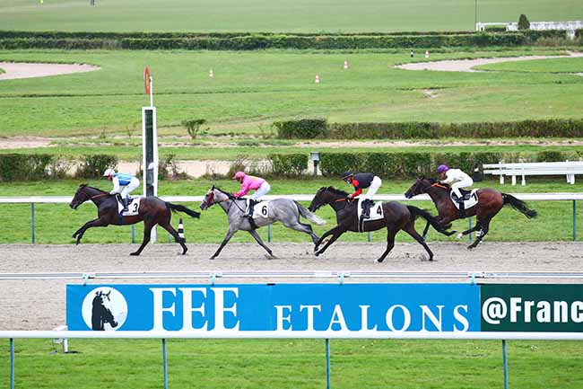 Photo d'arrivée de la course pmu PRIX SOLIDARITE AVEC LES SOIGNANTS (PRIX DE PRE-EN-PAIL) à DEAUVILLE le Samedi 21 août 2021