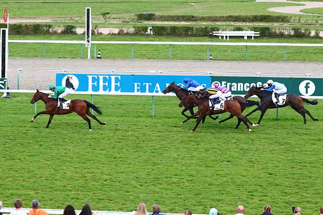 Photo d'arrivée de la course pmu CRITERIUM DU FONDS EUROPEEN DE L'ELEVAGE à DEAUVILLE le Samedi 21 août 2021