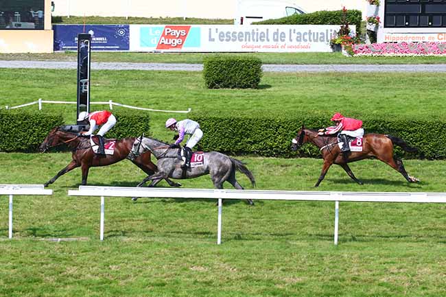 Photo d'arrivée de la course pmu PRIX VILLE DE TOURGEVILLE à CLAIREFONTAINE le Lundi 23 août 2021