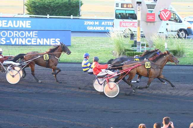 Photo d'arrivée de la course pmu PRIX DE BEAUNE à PARIS-VINCENNES le Mercredi 25 août 2021