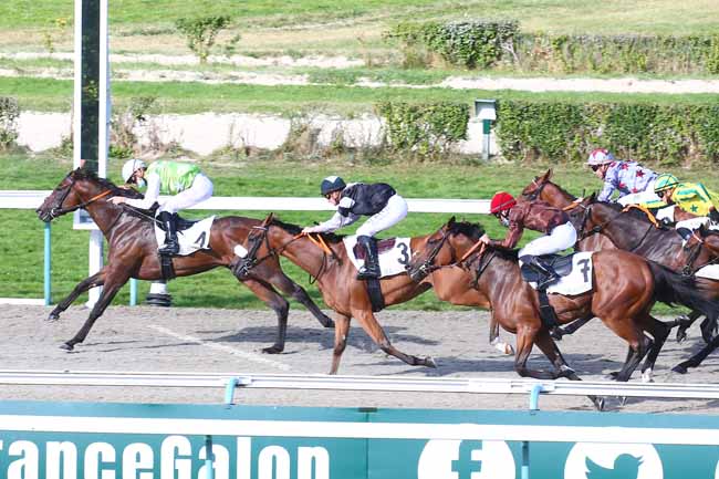 Photo d'arrivée de la course pmu PRIX RECONVERSION CHEVAL DE COURSES EN CHEVAL DE JUMPING (PRIX DES BERGERIES) à DEAUVILLE le Samedi 28 août 2021