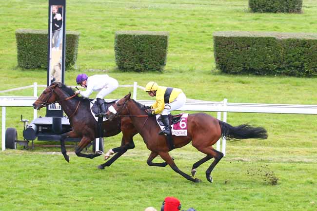 Photo d'arrivée de la course pmu HARAS DE BOUQUETOT - PRIX MFR CFA BLANGY-LE-CHATEAU (PRIX DE L'ETABLISSEMENT DES VENTES) à CLAIREFONTAINE le Lundi 18 octobre 2021