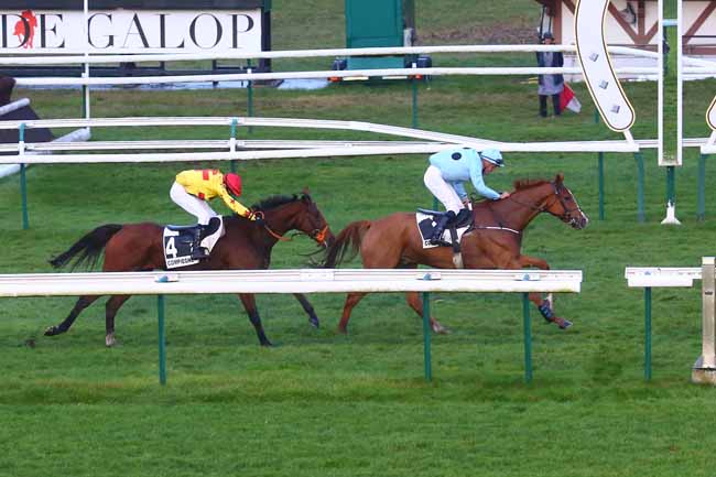Photo d'arrivée de la course pmu PRIX COLONEL D'ENGLESQUEVILLE à COMPIEGNE le Samedi 30 octobre 2021