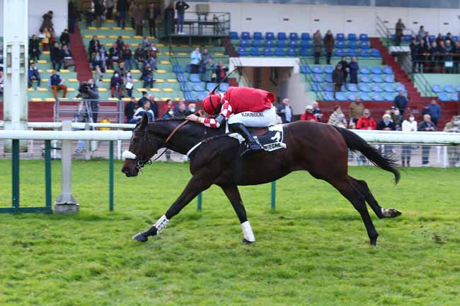 Photo d'arrivée de la course pmu GRAND STEEPLE-CHASE-CROSS-COUNTRY DE COMPIEGNE à COMPIEGNE le Samedi 13 novembre 2021