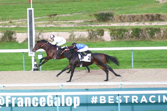 Photo d'arrivée de la course pmu PRIX LUTHIER à DEAUVILLE le Samedi 11 décembre 2021