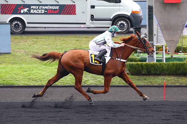 Photo d'arrivée de la course pmu PRIX DE CASTILLONNES à PARIS-VINCENNES le Dimanche 12 décembre 2021
