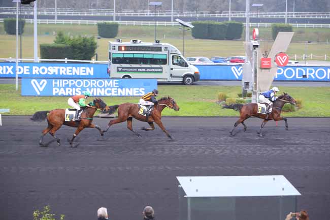 Photo d'arrivée de la course pmu PRIX DE ROSTRENEN à PARIS-VINCENNES le Mardi 14 décembre 2021