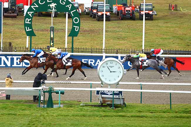 Photo d'arrivée de la course pmu PRIX DU POTEAU DES BRULIS à CHANTILLY le Dimanche 26 décembre 2021