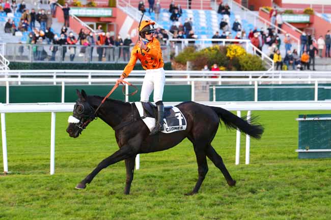 Photo d'arrivée de la course pmu PRIX DE LA BOURGOGNE à CAGNES-SUR-MER le Mercredi 29 décembre 2021