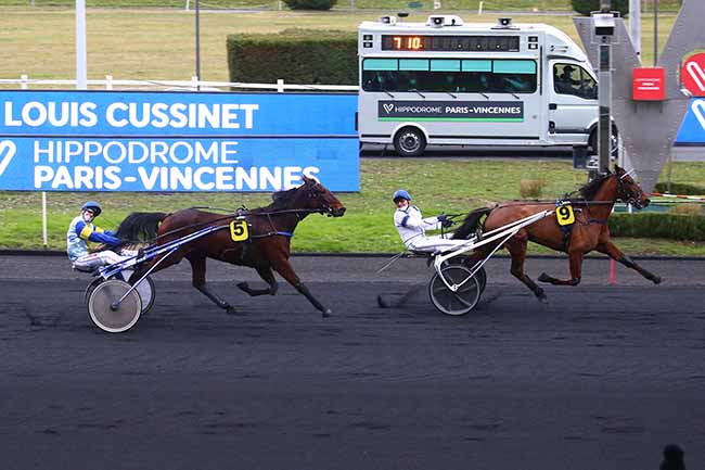 Photo d'arrivée de la course pmu PRIX LOUIS CUSSINET à PARIS-VINCENNES le Jeudi 20 janvier 2022