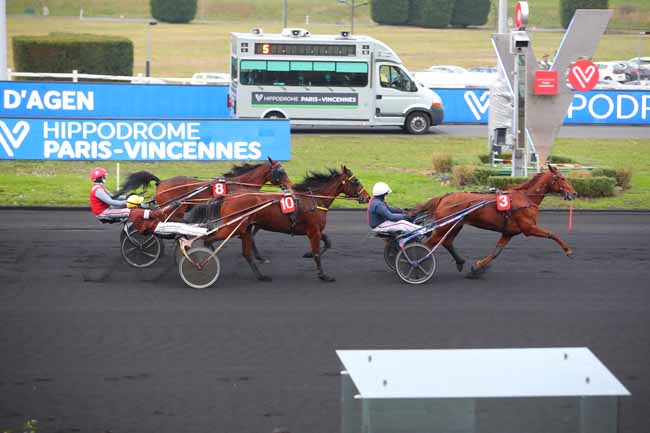 Photo d'arrivée de la course pmu PRIX D'AGEN à PARIS-VINCENNES le Samedi 22 janvier 2022