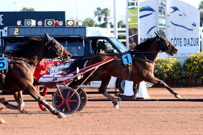 Photo d'arrivée de la course pmu PRIX DU PERIGORD à CAGNES-SUR-MER le Mercredi 26 janvier 2022