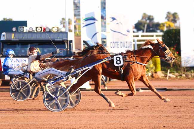 Photo d'arrivée de la course pmu PRIX RASTEL BIHAN à CAGNES-SUR-MER le Mercredi 26 janvier 2022