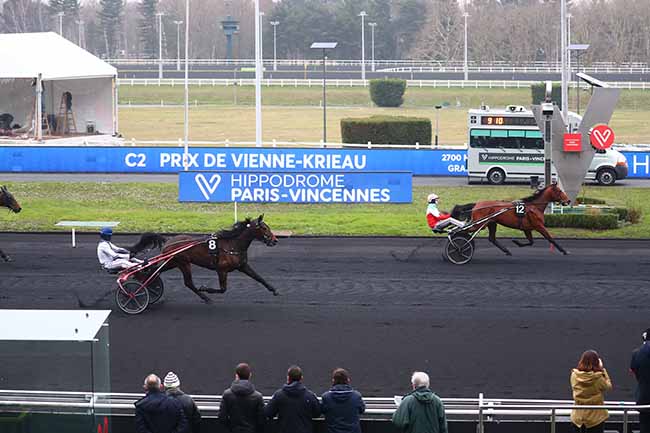 Photo d'arrivée de la course pmu PRIX DE VIENNE-KRIEAU à PARIS-VINCENNES le Jeudi 27 janvier 2022