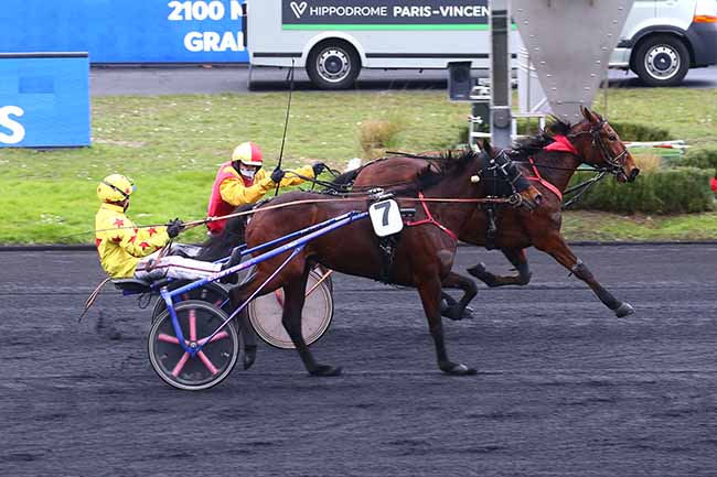Photo d'arrivée de la course pmu PRIX JACQUES ORLIAGUET (PRIX DE BOURGES) à PARIS-VINCENNES le Jeudi 10 février 2022